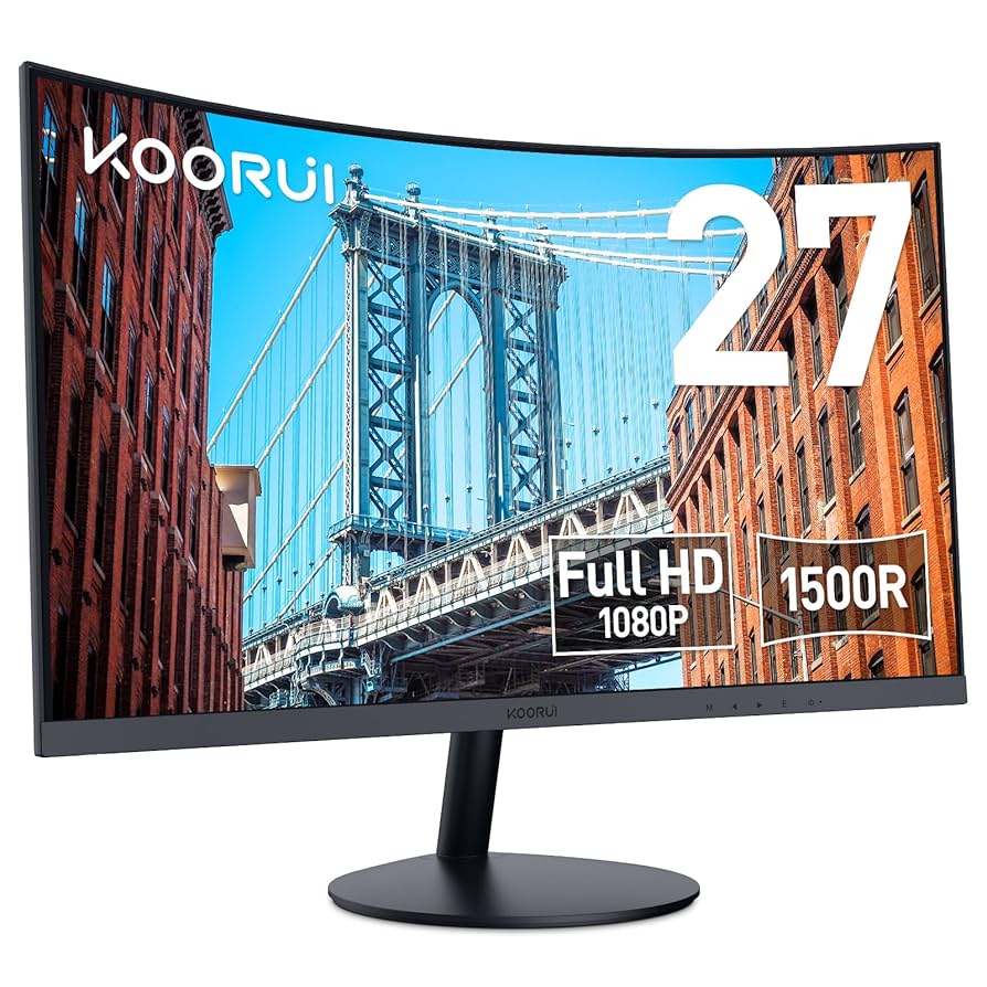 KOORUI 27インチ 湾曲モニター Full HD 1800R 75Hz Amazon.co.jp: KOORUI モニター 27インチ 75Hz 5ms 曲面